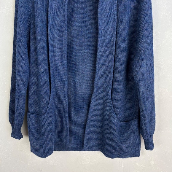 Simply Natural women one size cardigan alpaca blend blue open front w pockets - Picture 3 of 13